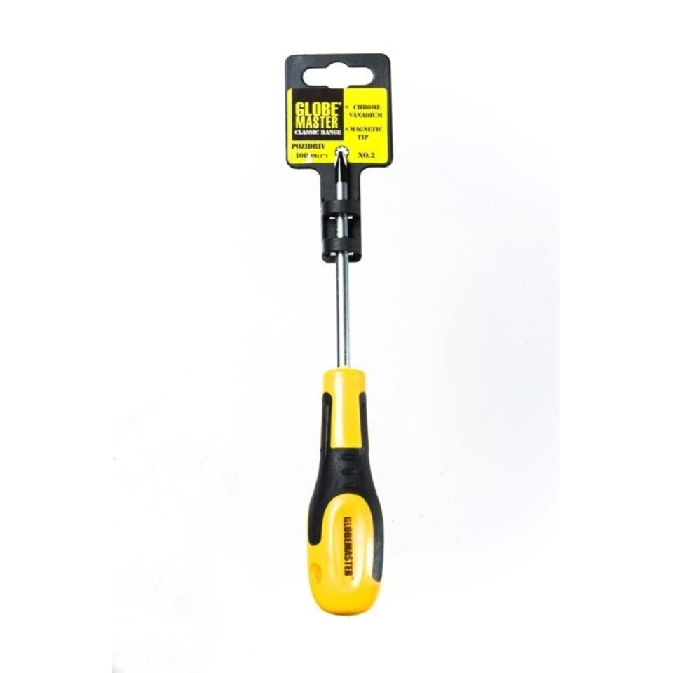 Globemaster Pozi Screwdriver - Yellow/Black - 100mm