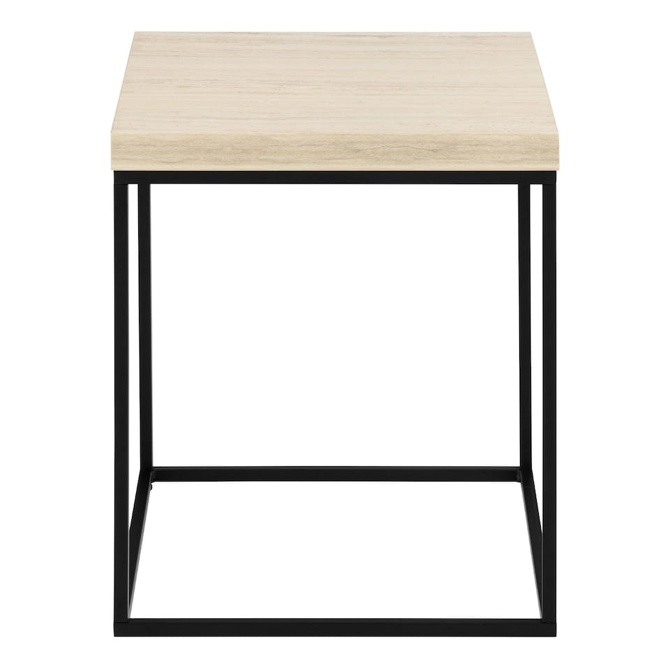 image 1 of Barossa Coffee Table with Light Oak Top & Black Steel Base 40cm