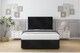 image 2 of Sloomy Lisbon Black Naples Divan Bed Base No Drawers With 26 Inch Strutted Headboard & 12 Inch Matching Footboard | Black | Black | Single | 1
