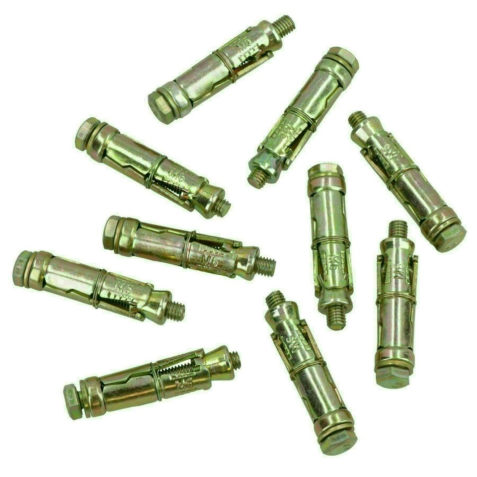 image 1 of M6 6mm x 50mm Expansion Rawl Bolt for Masonry Sleeve Anchors Fastener 20pk