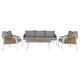 image 1 of Table Set with 3 Armchairs Home ESPRIT White Natural Light grey 189 x 73 x 84 cm N/A