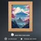 image 3 of Japanese Temple Mount Fuji Lake Cherry Blossoms Art Oak Wood Framed Wall Print
