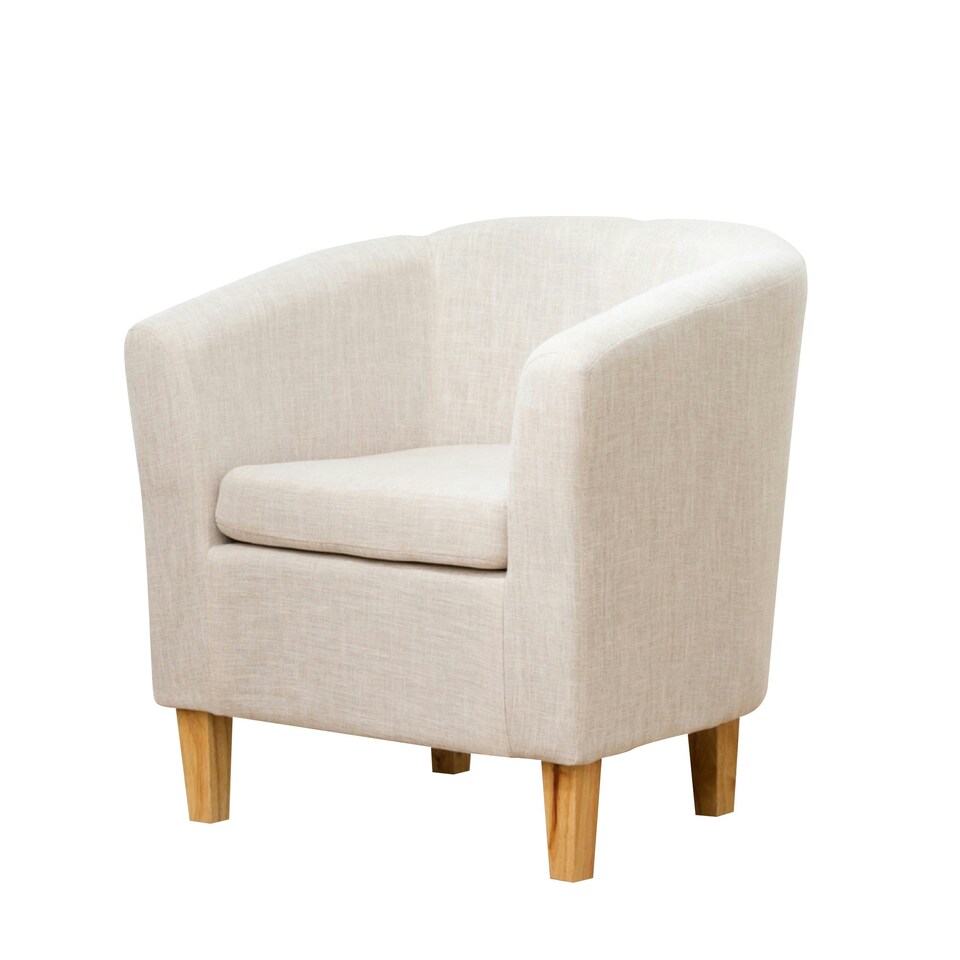 image 1 of Alderwood Fabric Tub Chair - Beige