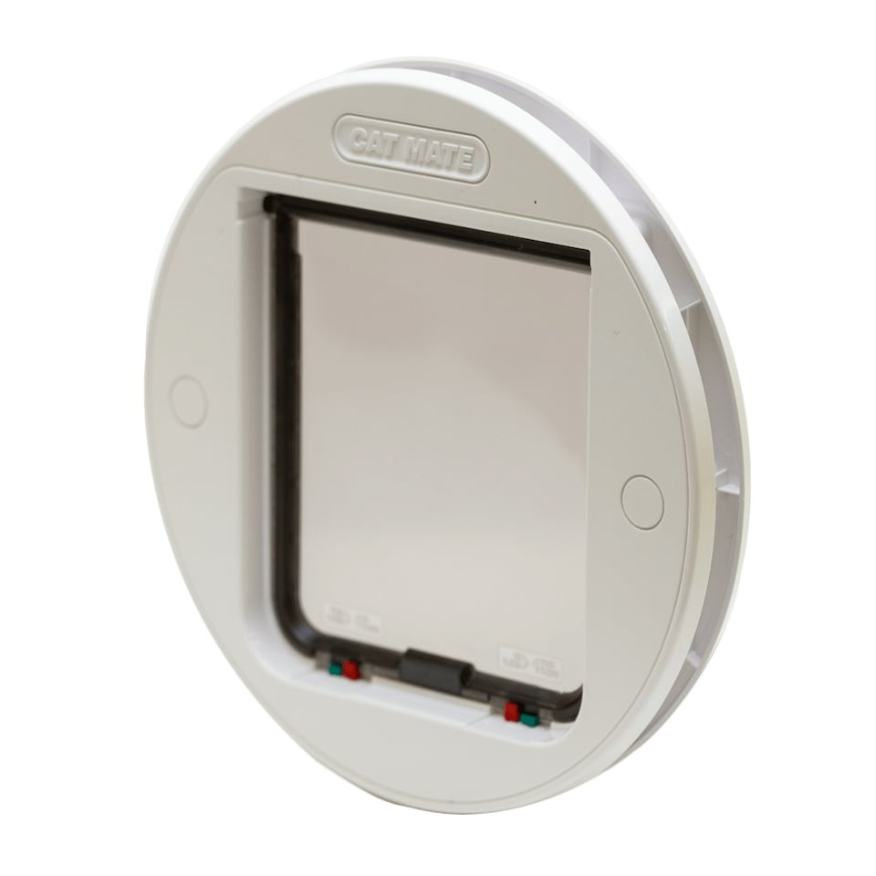 image 1 of Cat Mate Large Glass & Wall Fitting Cat Flap – White (357W)