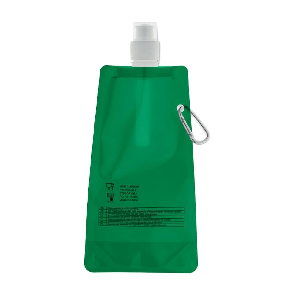 image 1 of MidOcean Gates Plain Foldable 480ml Water Bottle - Transparent Green - One Size Green | One Size
