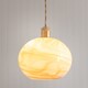 image 3 of ValueLights Sookie Alabaster Marble Effect Glass Easy Fit Pendant Lamp Shade with LED Bulb | Multi