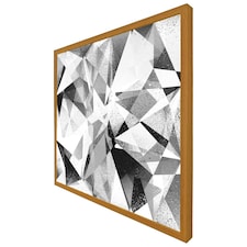 Black & white geometric grunge pattern (Picutre Frame) Brown | Oak | XL