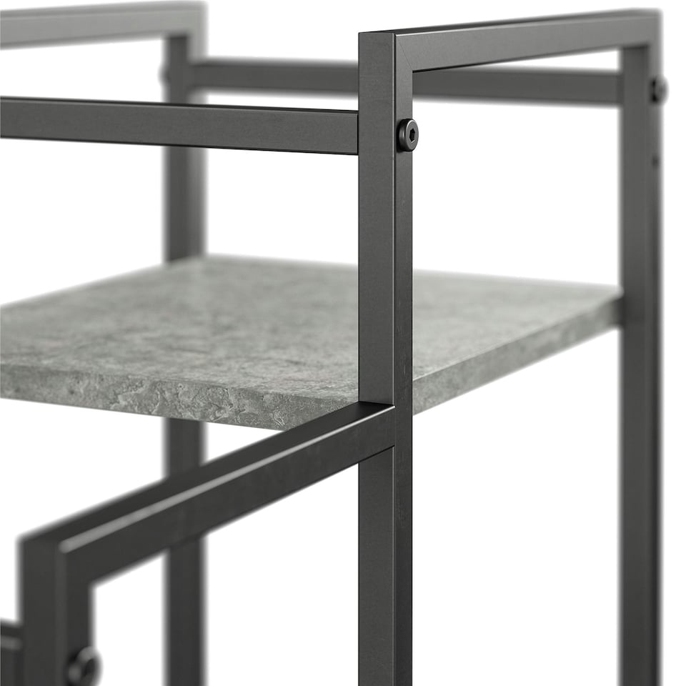 image 1 of Weston Plant Stand with 3 Shelves Black/Light Concrete | Grey | LIGHT CONCRETE