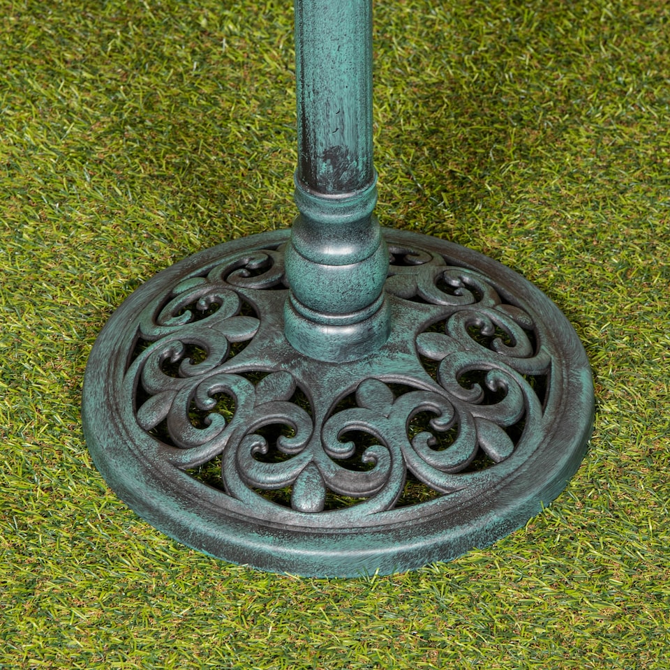 image 1 of 63cm Verdi Green Traditional Garden Patio Resin Bird Bath | Green | Green