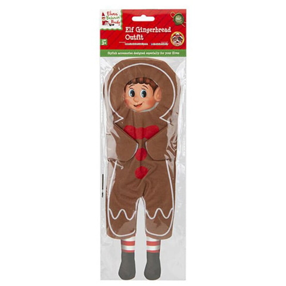 image 1 of Naughty Christmas Elf Gingerbread Man Dress Up Outfit