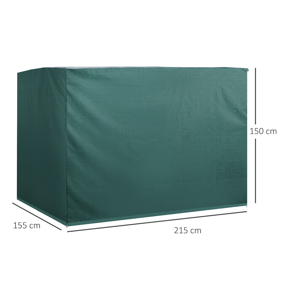 image 1 of Outsunny Patio Swing Chair Cover Garden Furniture Protector 215x155x150cm Green | Green | Dark Green
