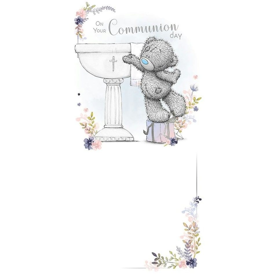 image 1 of Bear At Alter Communion Day Card