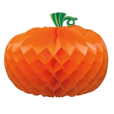 Pumpkin Shaped Halloween Honeycomb Centrepiece Decoration 27cm