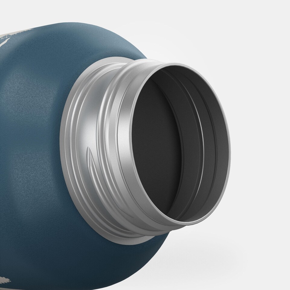 image 1 of Decathlon 0.6 L kids’ stainless steel water flask 500 with instant stopper for hiking