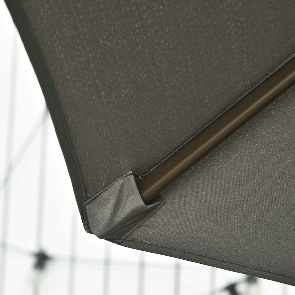 image 1 of Outsunny 3(m) Garden Banana Parasol Patio Cantilever Hanging Umbrella Dark Grey