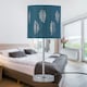image 7 of First Choice Lighting Set of 2 Chrome Touch Operated Table Lamps with Teal Fern Shades Chrome | Green
