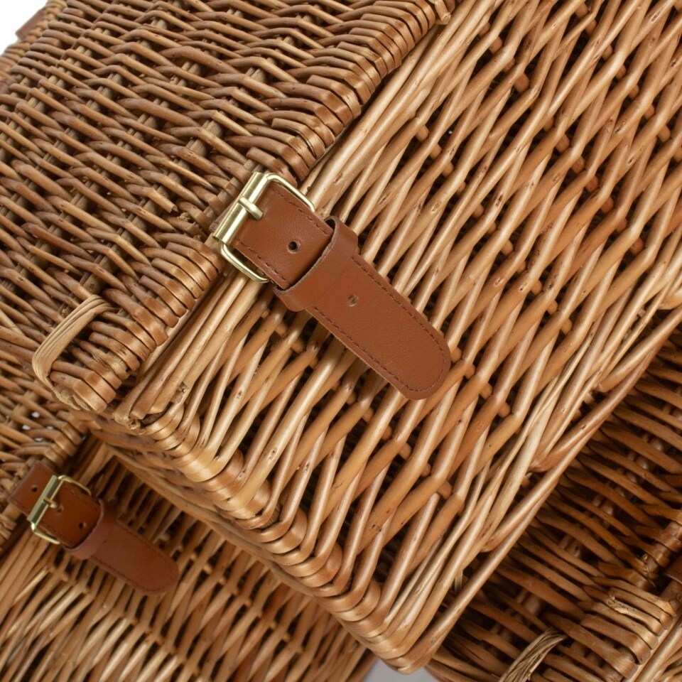 image 1 of Set of 3 Light Steamed Windsor Wicker Basket | Brown | Brown