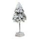 image 1 of Small Snowy Cedar Tree on Wood Block - Plastic - Height 30 cm - Brown