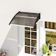 image 2 of Outsunny Door Canopy Outdoor Awning Rain Shelter for Window Porch, Brown | Brown