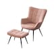 image 1 of Vera Fabric Occasional Living Room Modern Accent Chair with Footstool (Pink)