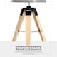 image 3 of HOMCOM Wooden Tripod Table Lamp for Side, Desk or End Table with E27 Bulb Base Grey Shade