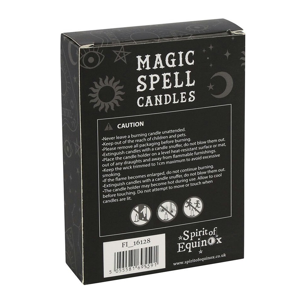 image 1 of Pack of 12 Black 'Protection' Spell Candles | Black