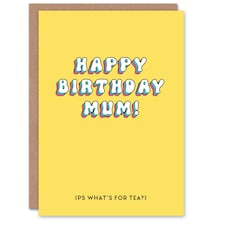 Ps What's Tea Fun Joke Mum Funny Birthday Card