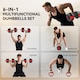 image 3 of SPORTNOW 6-in-1 Adjustable Weight Dumbbells Set, 20kg Free Weights Set, Red