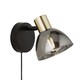 image 2 of Elisa Plug In Smoked Glass Wall Light
