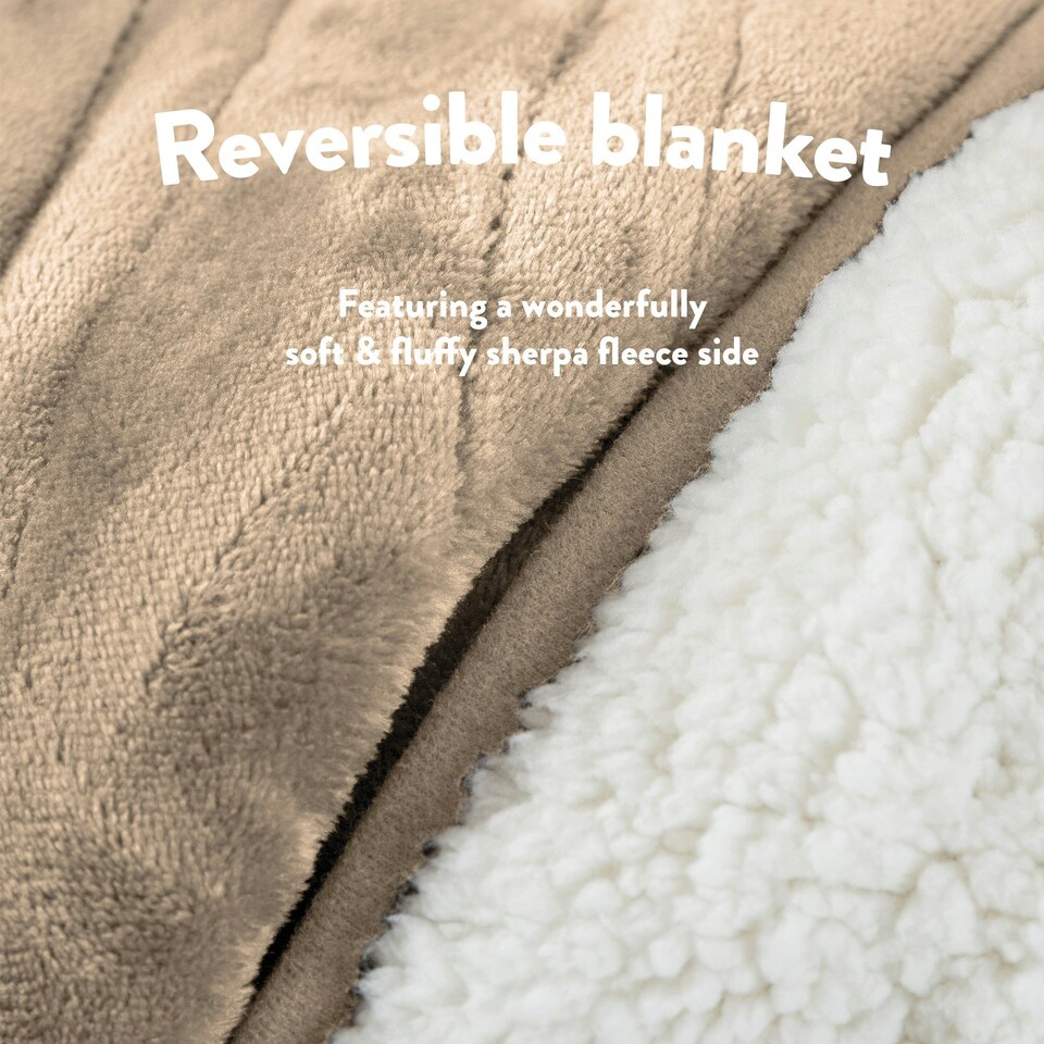 image 1 of Slumberdown Cosy & Snug Sherpa Fleece Heated Throw