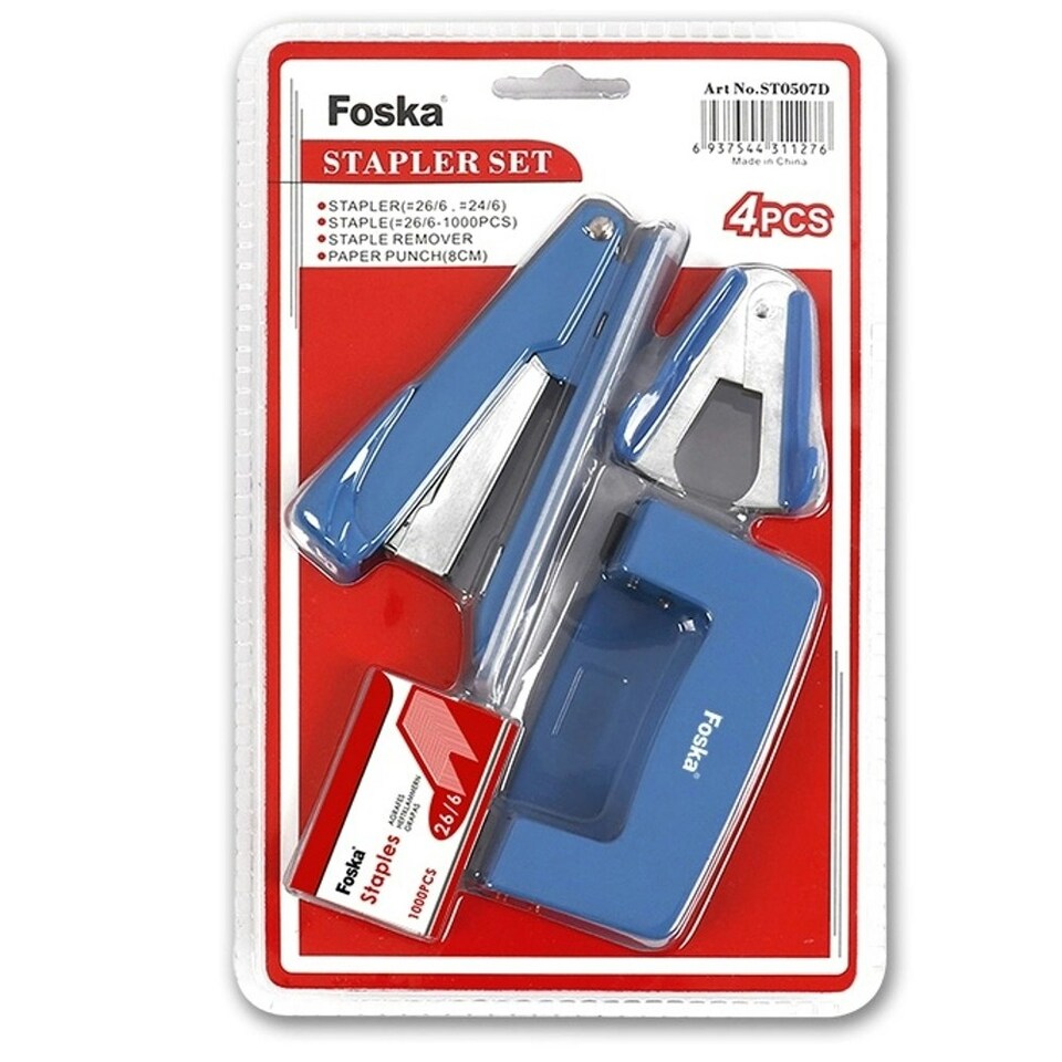 image 1 of Set of 4 Stapler Hole Punch Set