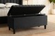 image 2 of 137cm Lined Upholstered Ottoman Storage box - Black Plush Velvet Blanket Storage Box with Wooden Legs