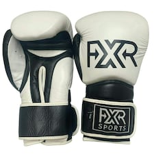 BLACK/WHITE COWHIDE LEATHER BOXING GLOVES White | 14oz