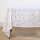 image 1 of Homescapes Gold Snowflake Christmas Tablecloth - 137 x 137 cm | White | 137cm x 137cm (54" x 54")