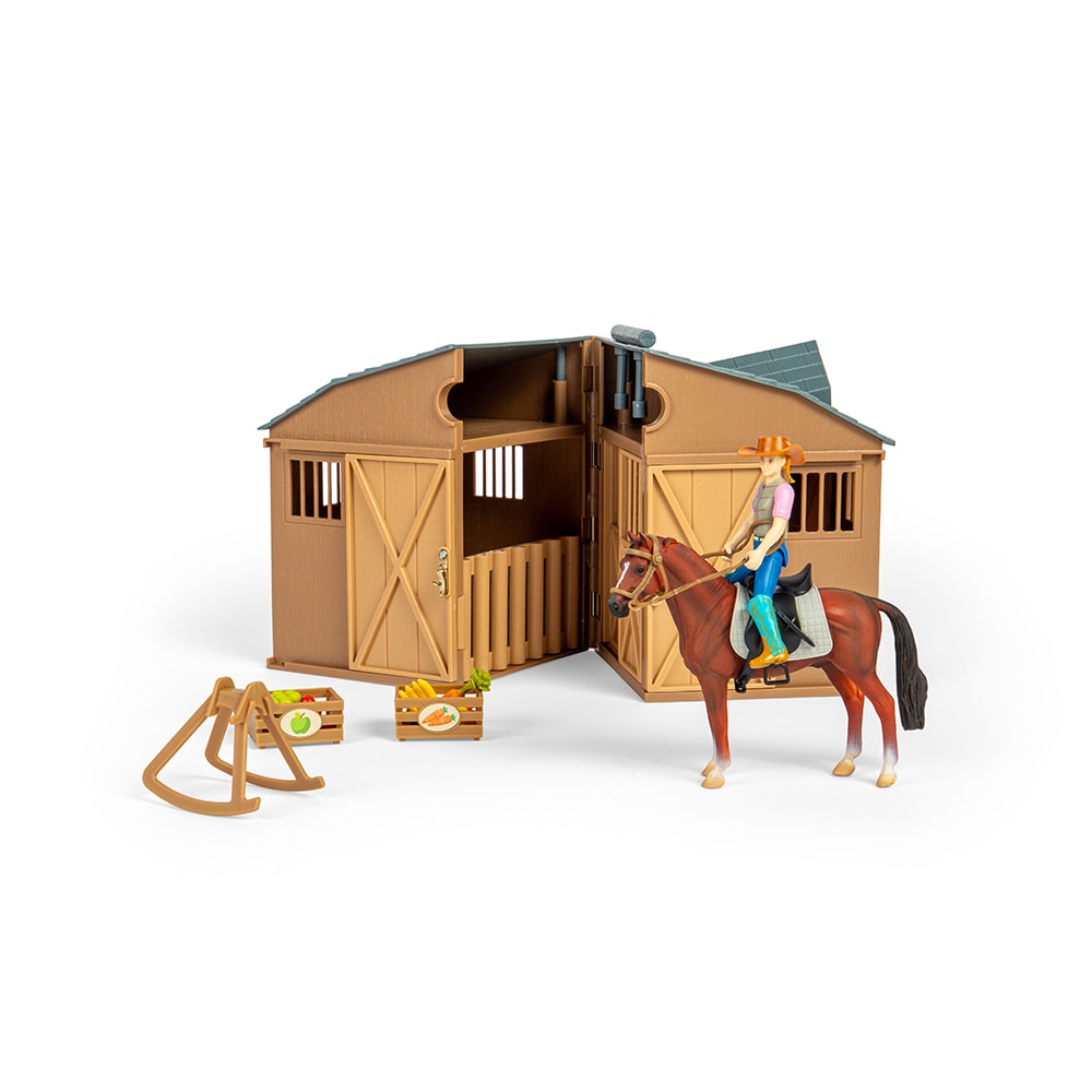CollectA Rider & Accessories with Horse & Stable Box Set