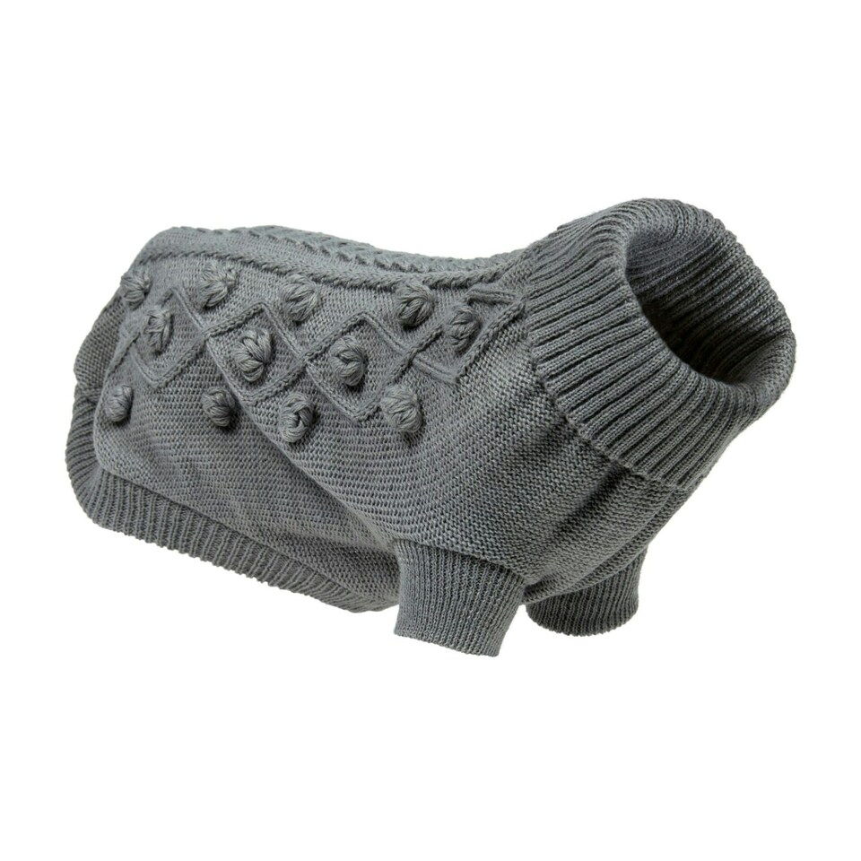 image 1 of Petface Dog Sweater Cable Knit Soft Grey Jumper 30-35cm