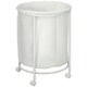image 1 of HOMCOM 100L Round Laundry Hamper with Wheels for Bedroom Bathroom Cream White