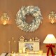 image 2 of HOMCOM 60 cm Prelit Christmas Wreath, Flocked Front Door Wreath with Timer