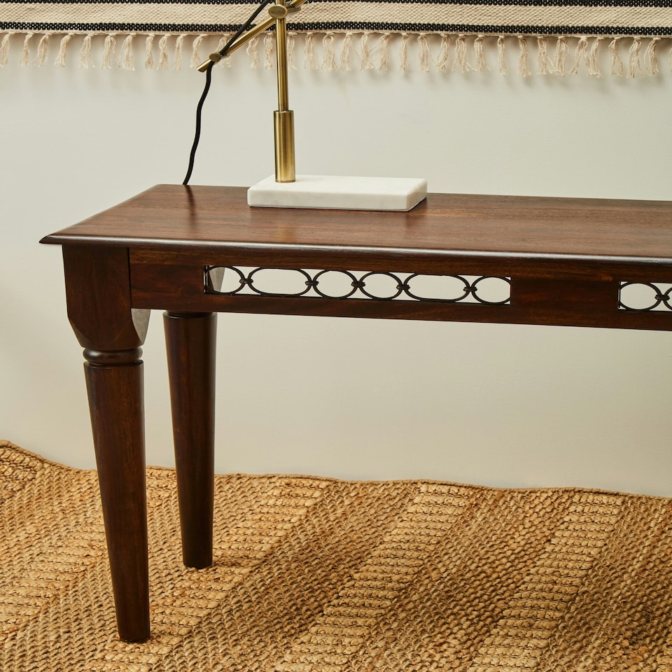 image 1 of Interiors by Premier Dark Sheesham Wood Console Table Brown