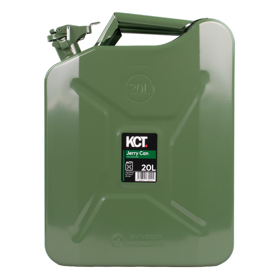 image 1 of KCT 20L Jerry Can Durable Metal Fuel Tank Petrol Diesel Gas Oil Gasoline Storage Container for Vehicle Car Motorbike