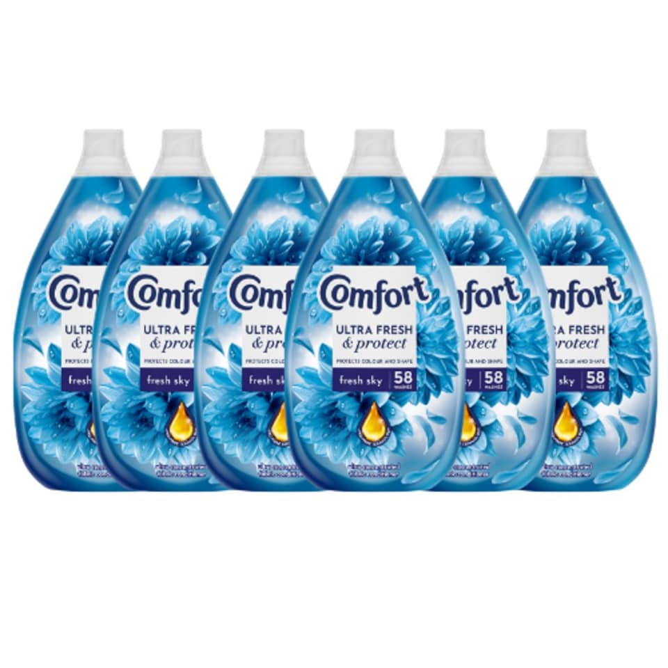 image 1 of Comfort Fresh and Protect Sky Fabric Conditioner 870ml 58 Washes | Blue | 6 - Blue | 6