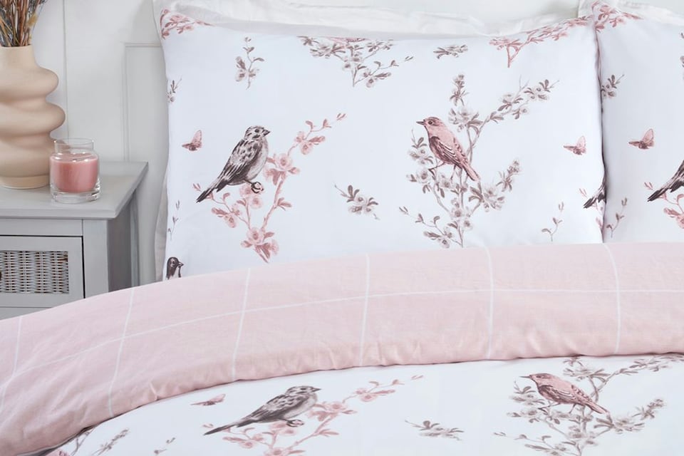 image 1 of Vintage Toile Floral Microfibre Reversible Duvet Cover Set with Pillowcase | Multi | Double | 1
