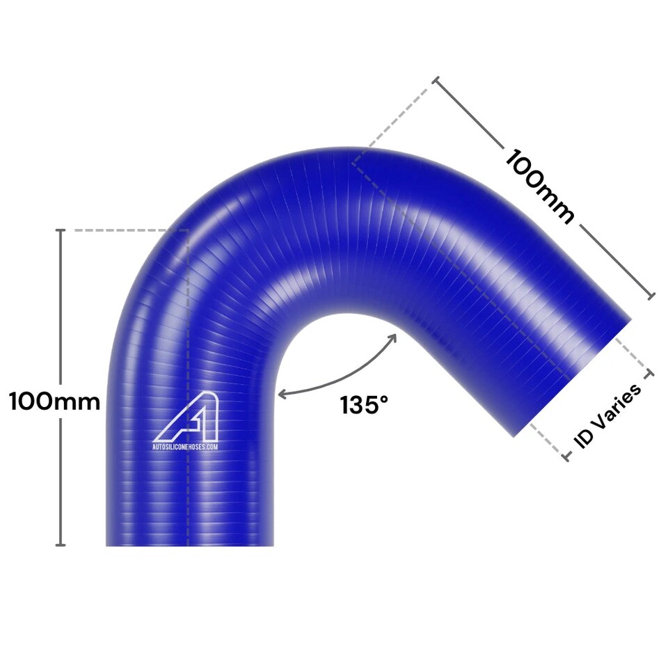 image 1 of Auto Silicone Hoses 48mm Blue 135 Degree Silicone Elbow Hose Coupler Bend Pipe Connector Turbo Intercooler Radiator Coolant Air