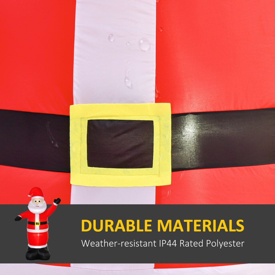 image 1 of HOMCOM Inflatable 8ft Tall Santa Claus Xmas Decoration Airblown Yard LED Light