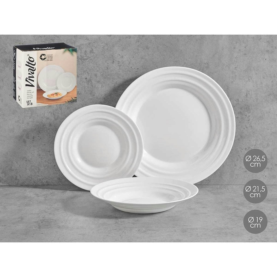 image 1 of Dinnerware Set Vivalto F-LGCP105-75-85 White Opaline glass (2 Units) N/A