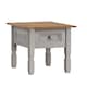 image 2 of Mercers Furniture Corona Grey Wax 1 Drawer Lamp Table Small Coffee Side Unit Solid Wood Pine Wooden Living Room with Mexican Styling