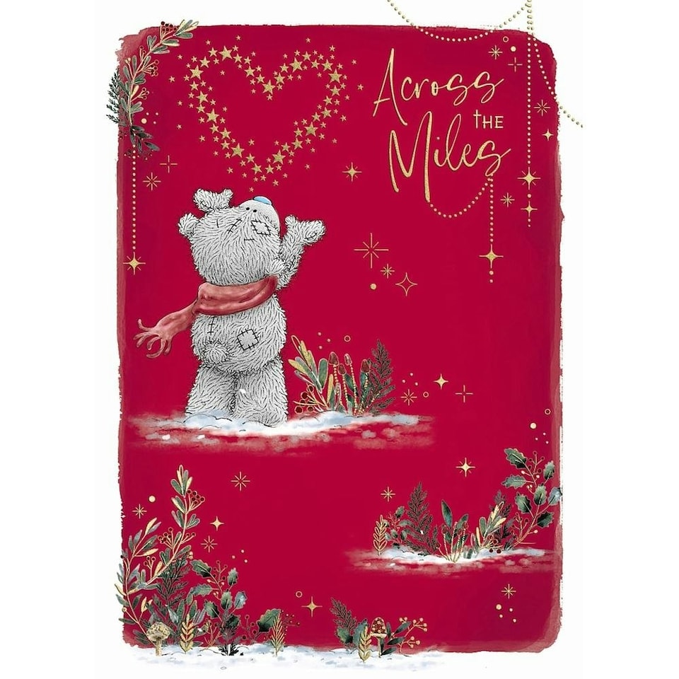 image 1 of Bear And Hearts Of Stars Across the Miles Christmas Card
