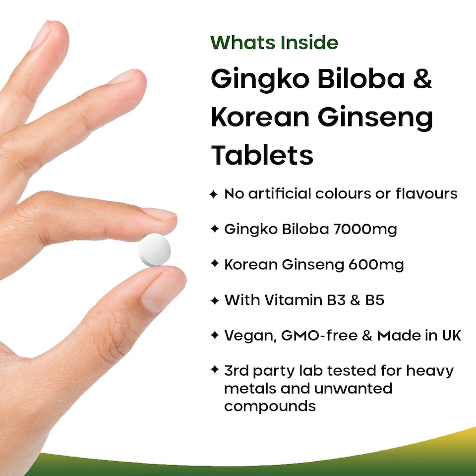 image 1 of Ginkgo Biloba, Korean Ginseng Tablets
