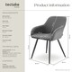 image 6 of Dining Chair Marilyn - corduroy look, upholstered, armchair, continuous backrest | Grey | grey/black | 1