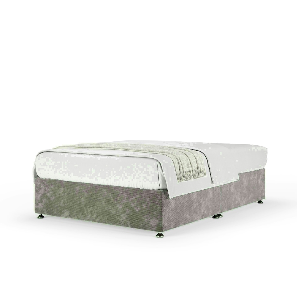 image 1 of Silver Chenille No Drawer Divan Base Small Double